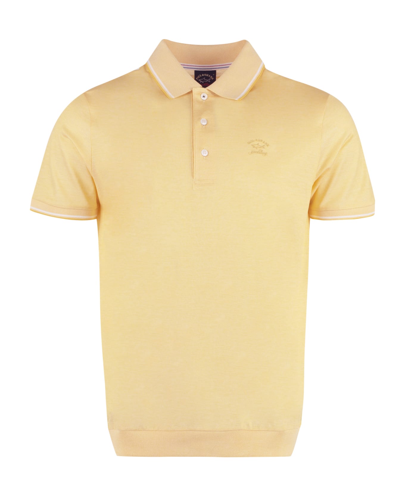 Paul&Shark Short Sleeve Cotton Polo Shirt - Yellow