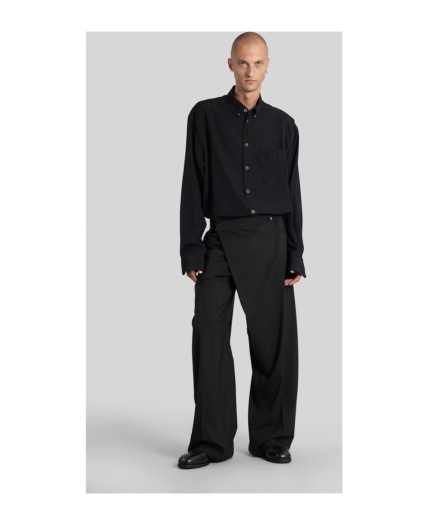 Mugler Pants In Black Cotton - black
