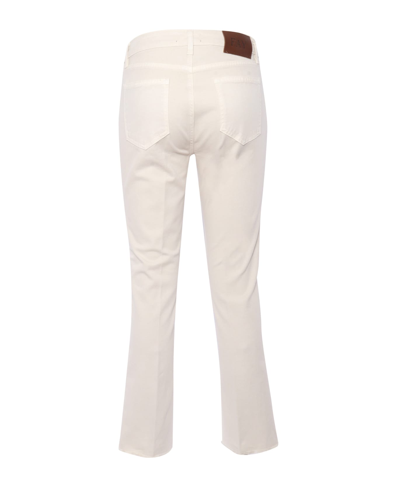 Fay Cream Colored Trousers - WHITE