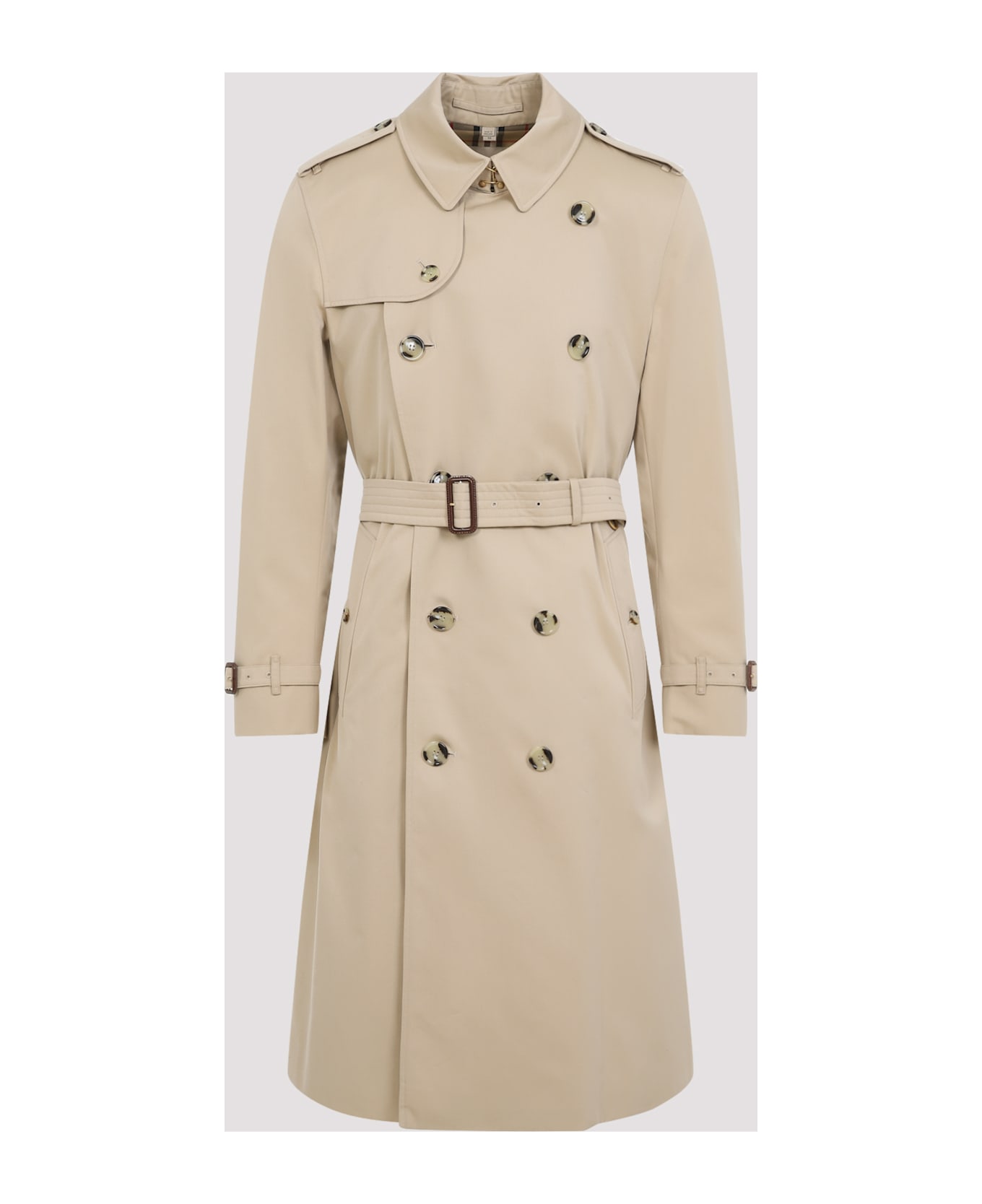 Burberry Kensington Long Cotton Trench - Honey