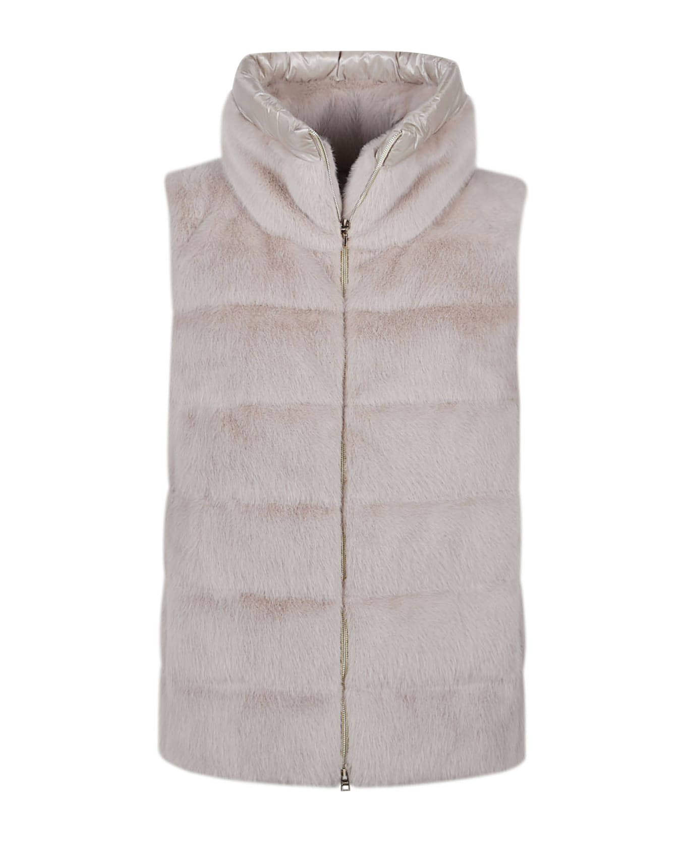 Herno Lady Faux Fur Down Vest - Chantilly