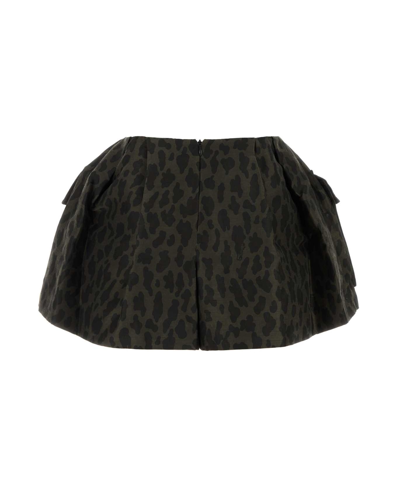 Sacai Printed Polyester Shorts - BROWN