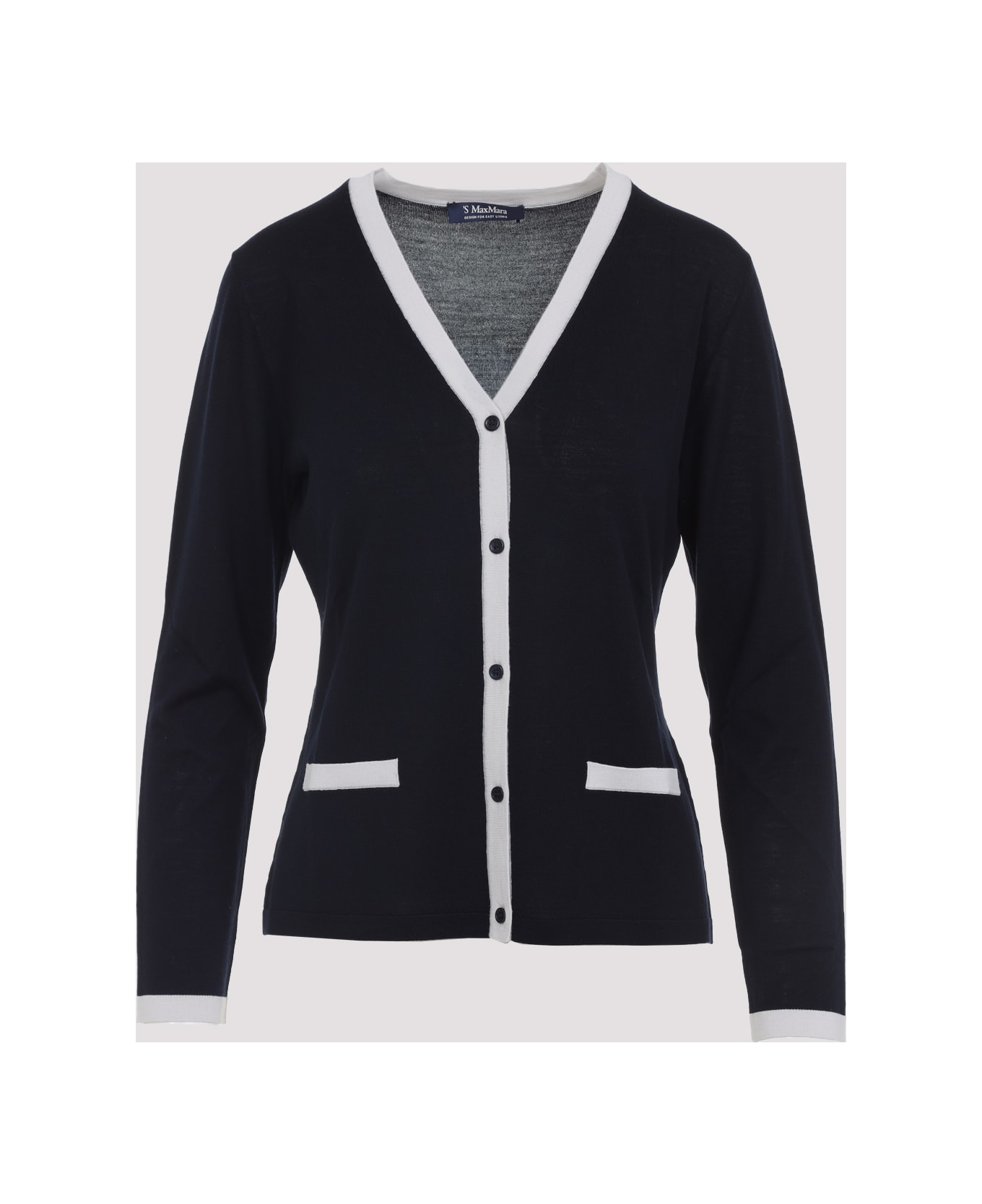 
S Max Mara Kenya Cardigan - Blu Con Winter White