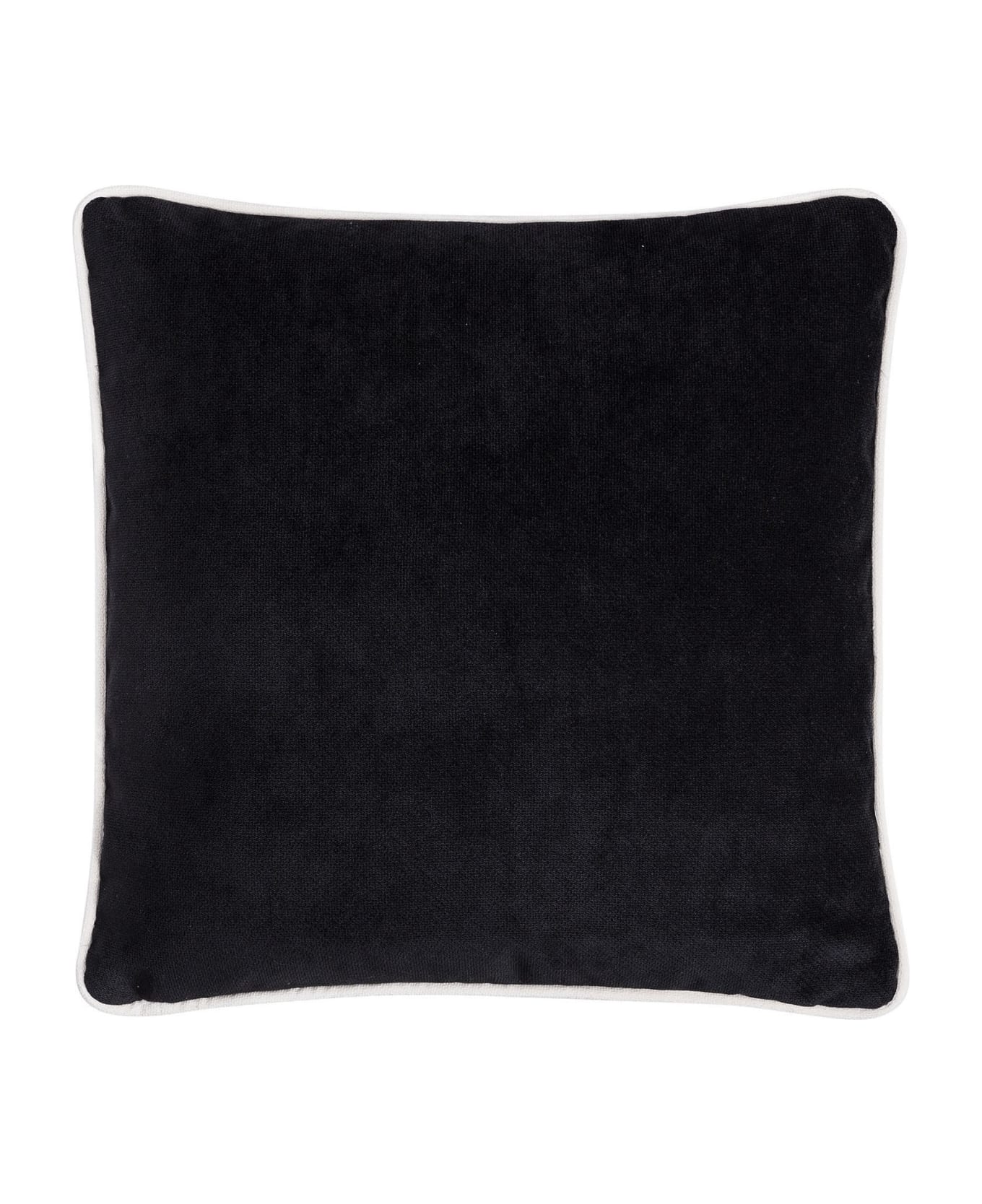 Lo Decor Happy Frame Velvet Pillow - Black/Cream