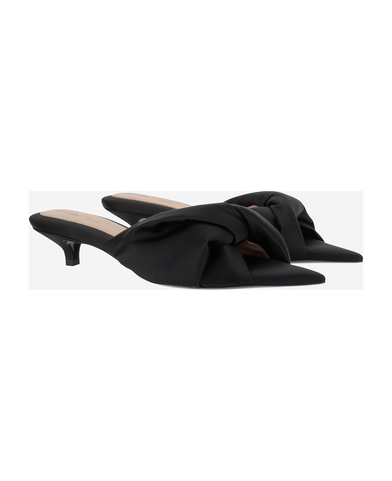 Carven Satin Heeled Sandals - Black