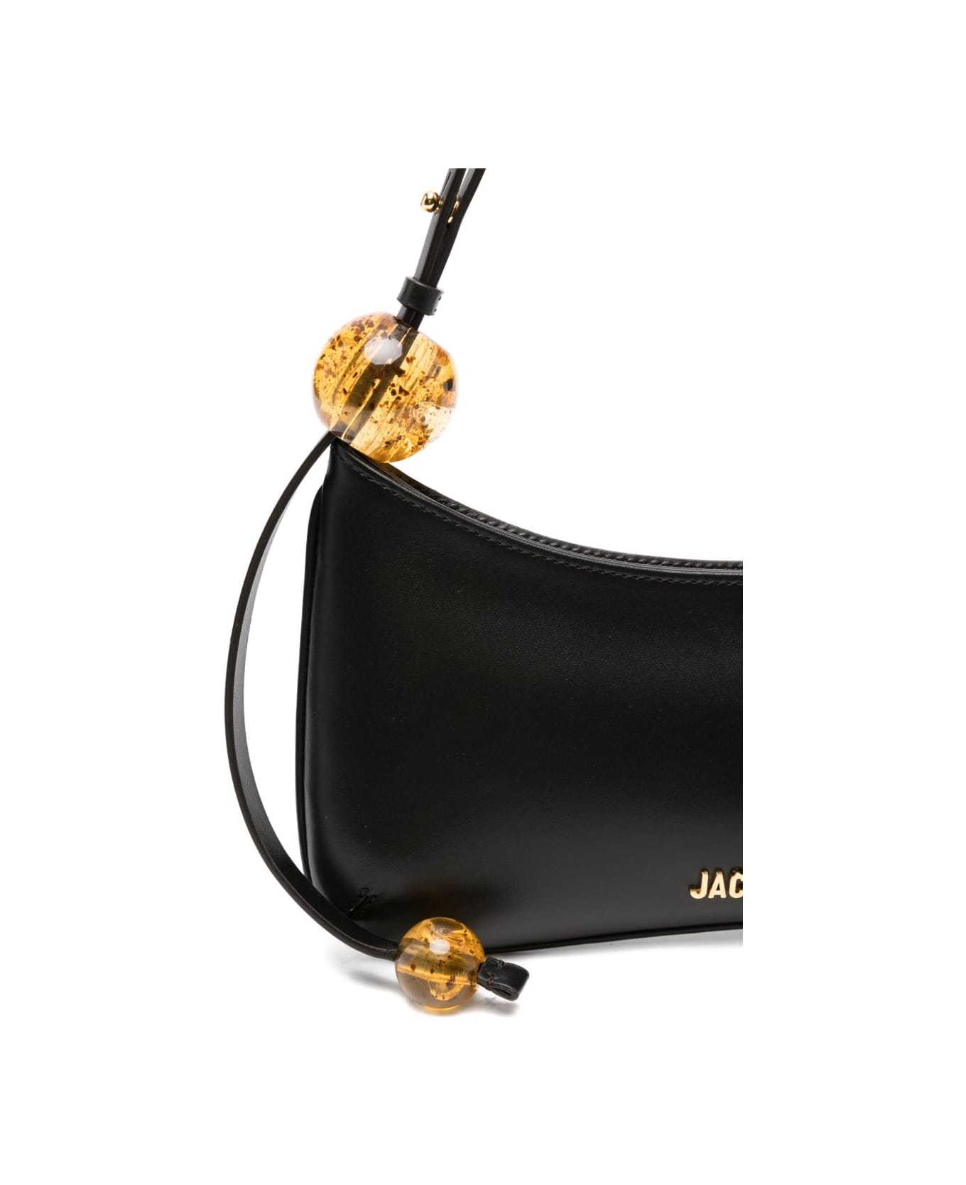 Jacquemus Le Bisou Perle Leather Shoulder Bag - Black
