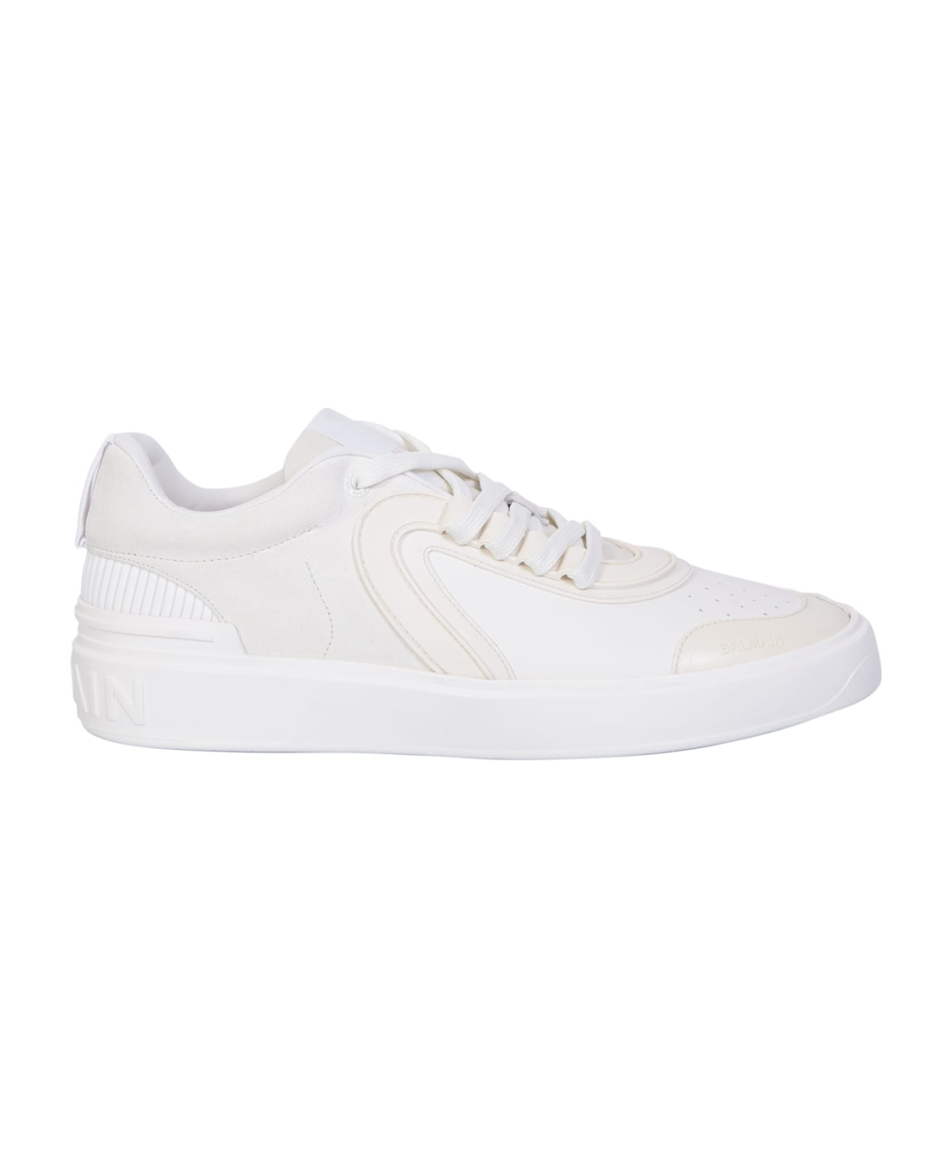Balmain Sneakers In White Suede And Leather - white スニーカー