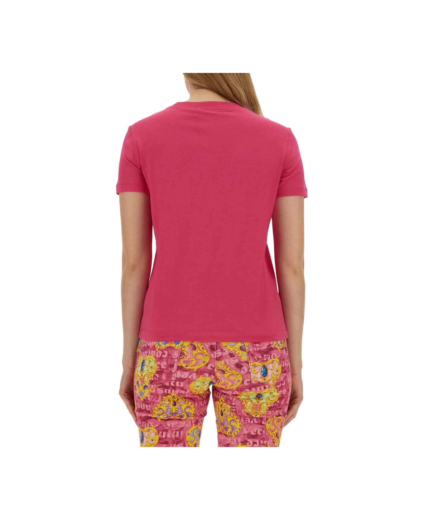 Versace Jeans Couture T-shirt With Logo - FUCSIA