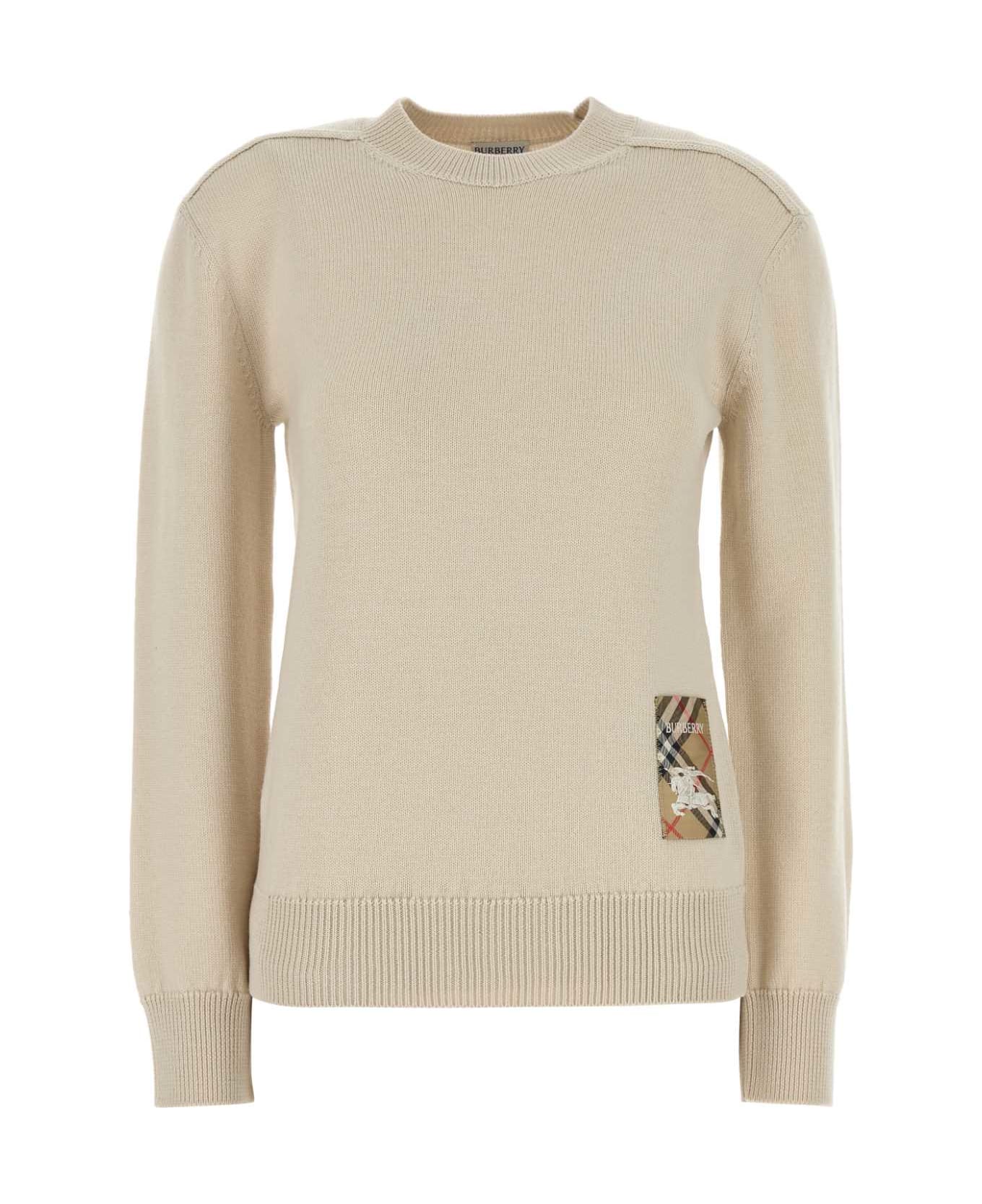 Burberry Sand Wool Sweater - NUTMEG