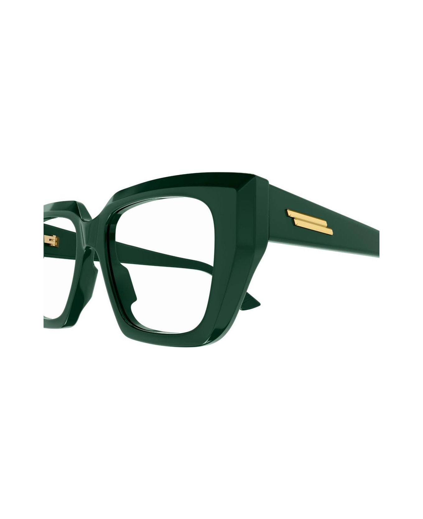 Bottega Veneta Eyewear Square Frame Glasses - GREEN-GREEN-TRANSPARENT