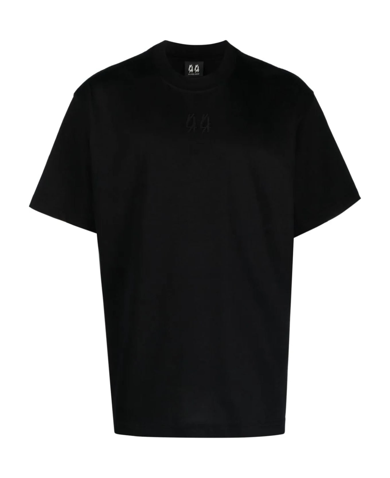 44 Label Group Black Cotton T-shirt - Black+the enemy print シャツ