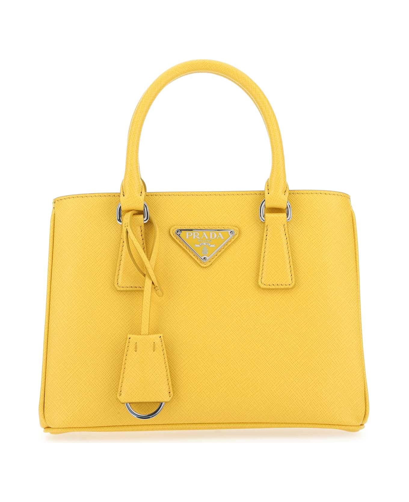 Prada Yellow Leather Mini Galleria Handbag - F0377