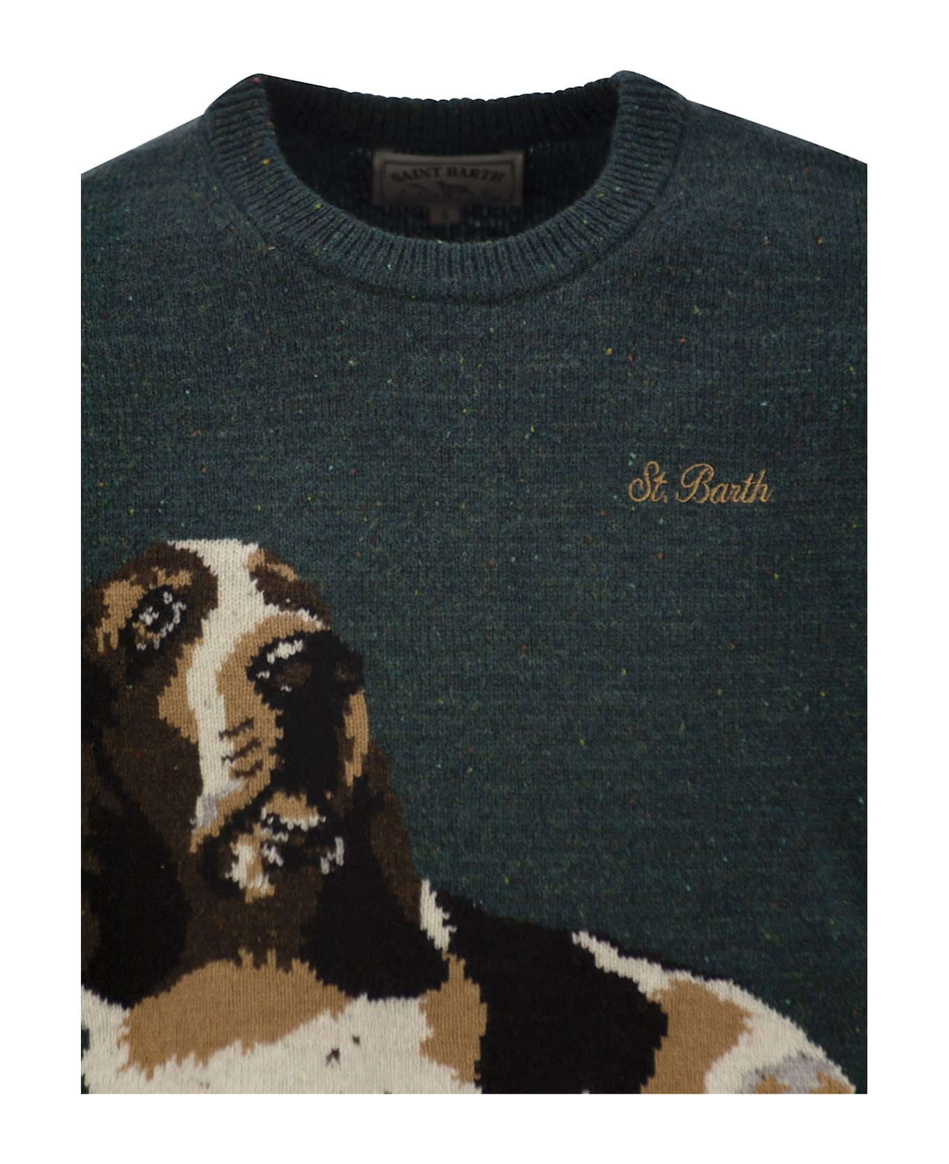 MC2 Saint Barth Dachshund Jumper In Wool Blend - Green