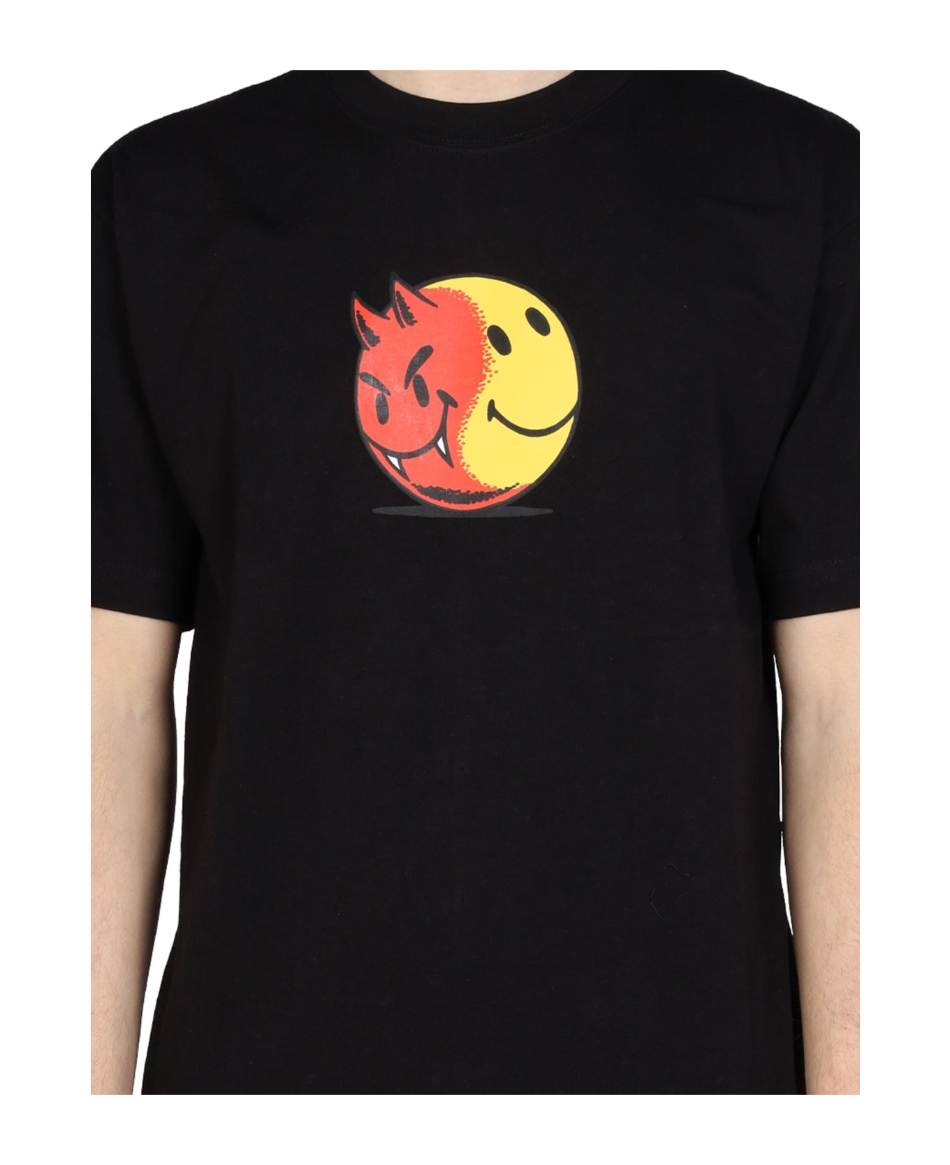 Market Smiley God And Devil T-shirt - NERO