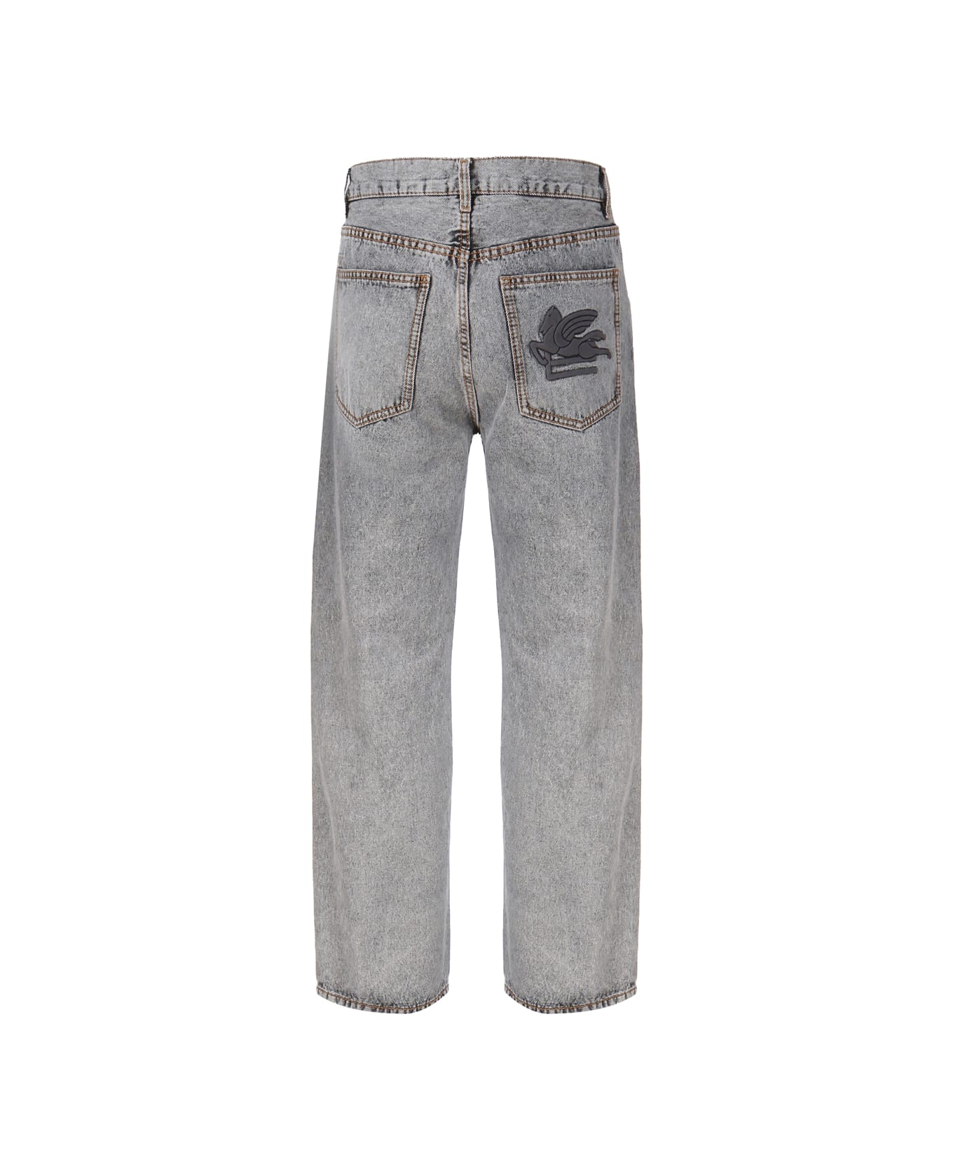 Etro Cotton Jeans With Lightened Wash - Grey
