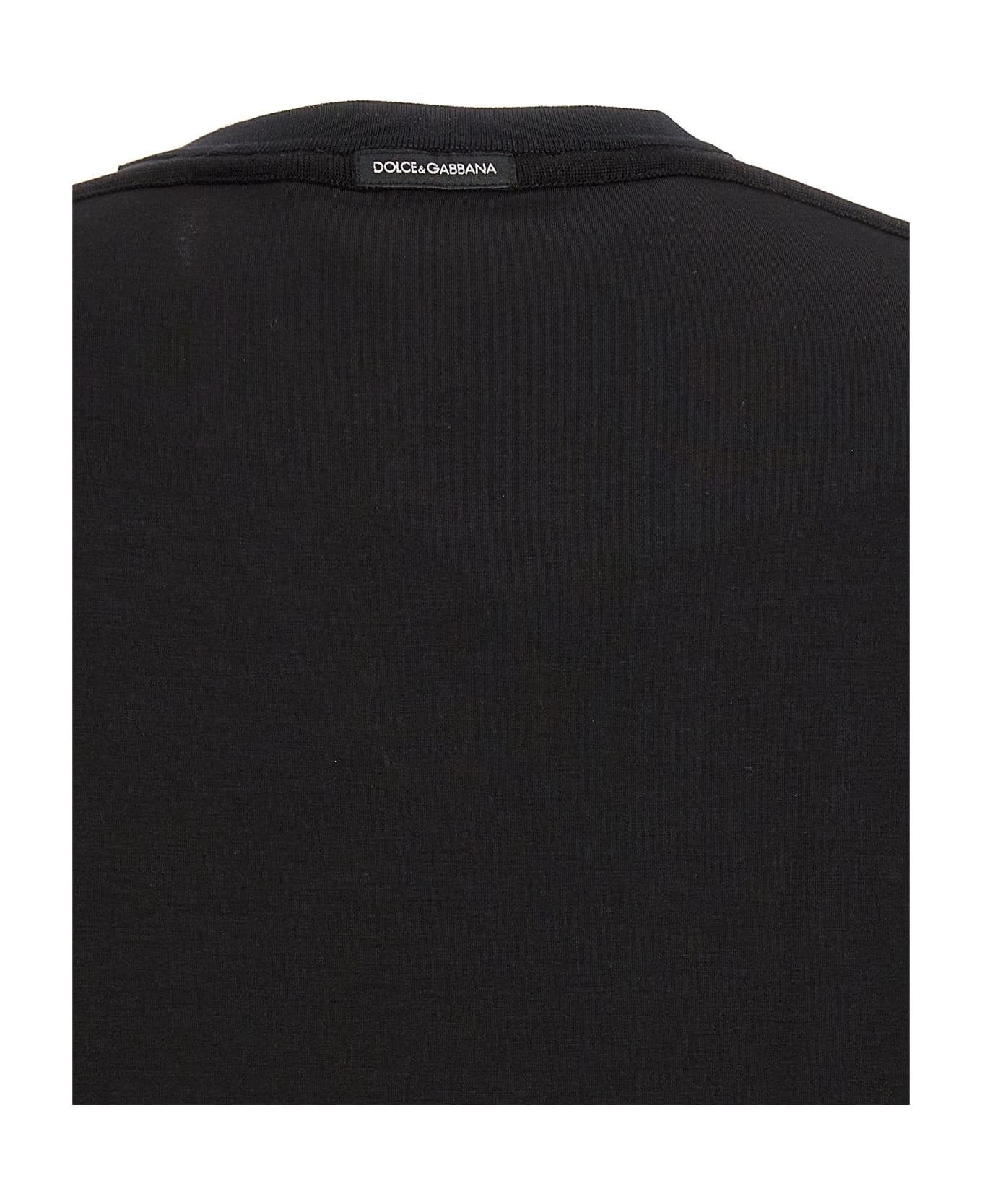 Dolce & Gabbana Stretch Viscose Blend T-shirt - Black シャツ