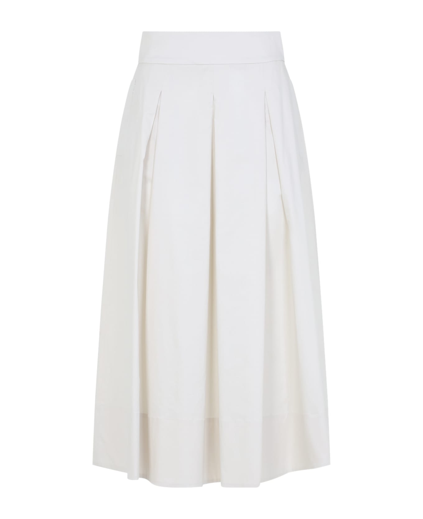Peserico Cotton Midi Skirt - Beige Betulla