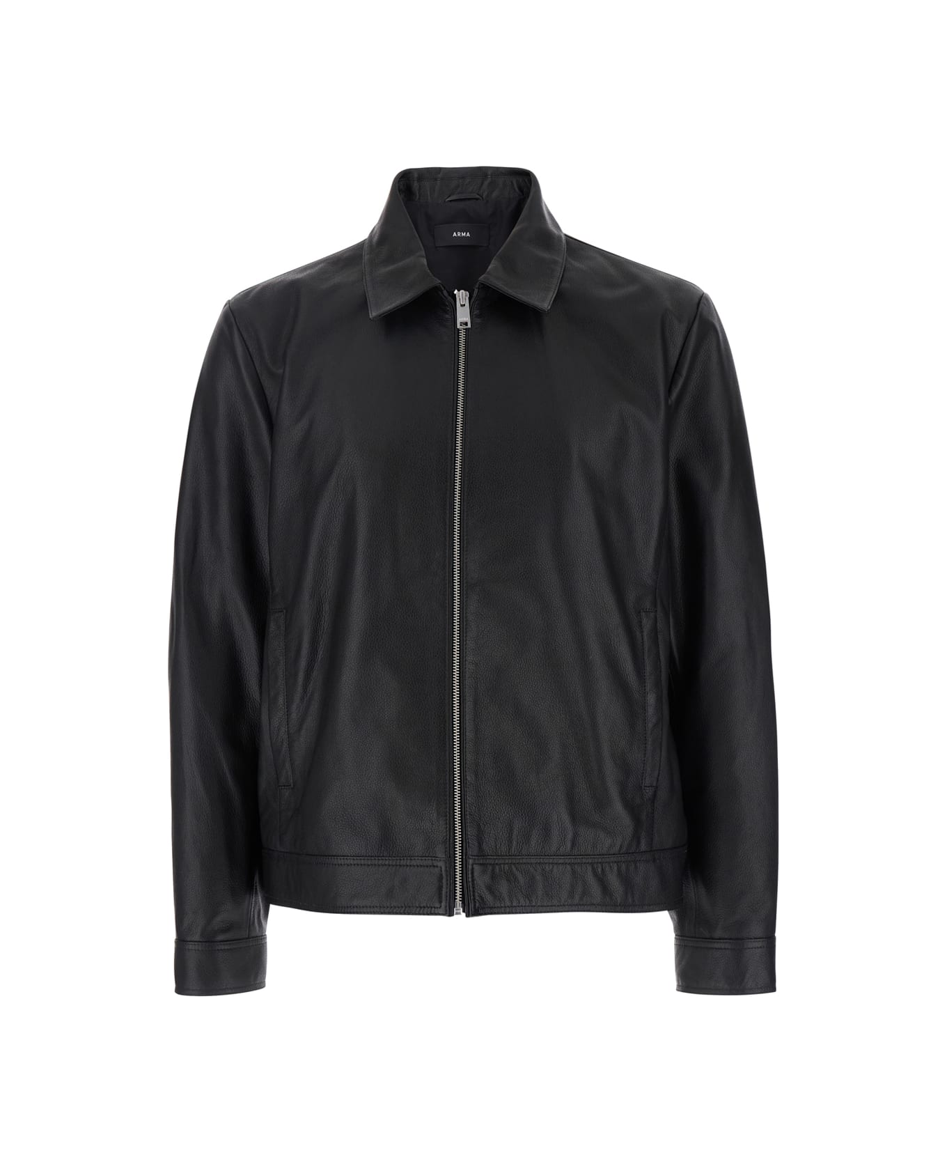 ARMA Wani
 Black Jacket With Classic Collar In Leather Man - Black