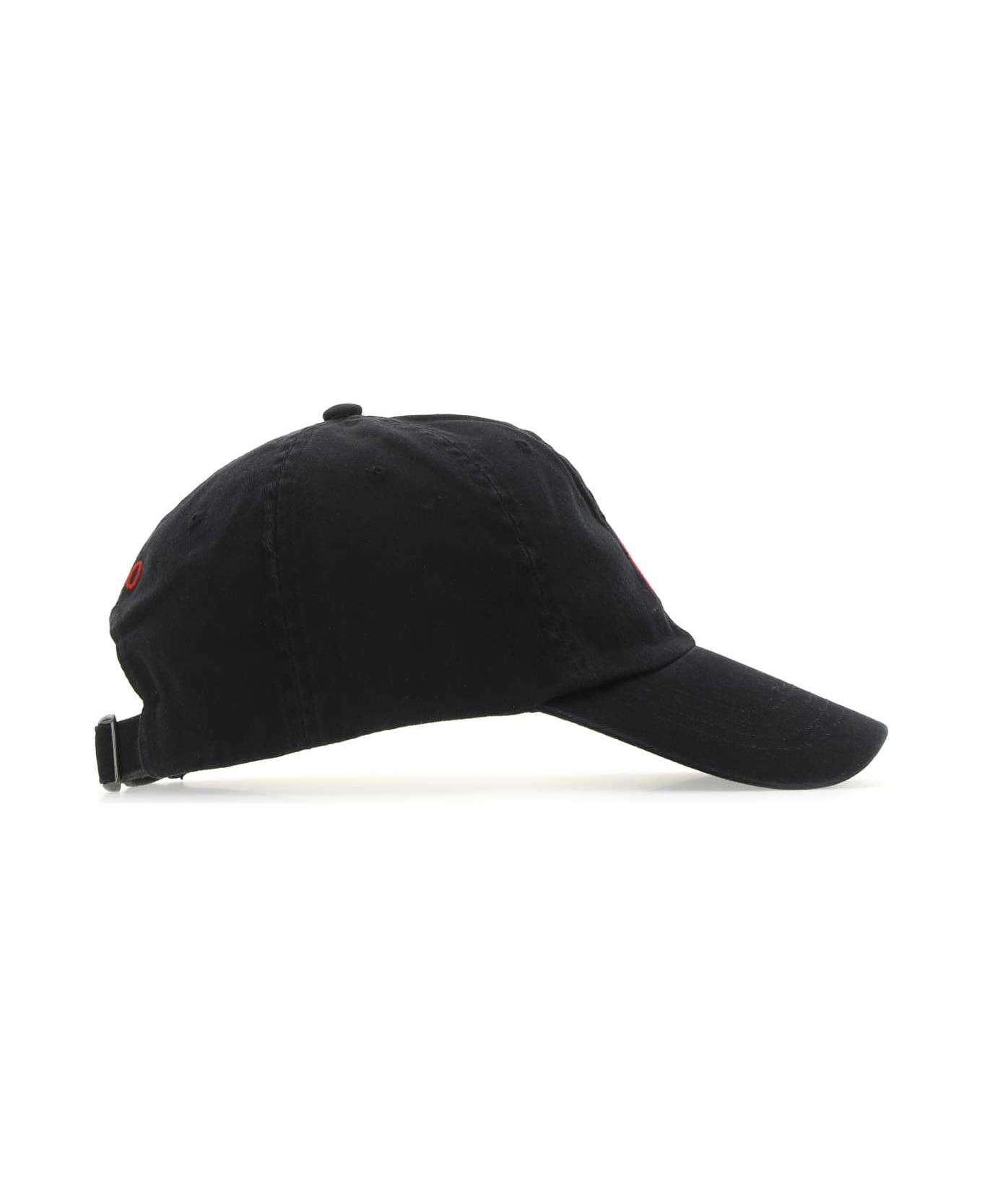 Polo Ralph Lauren Black Cotton Baseball Cap - Black