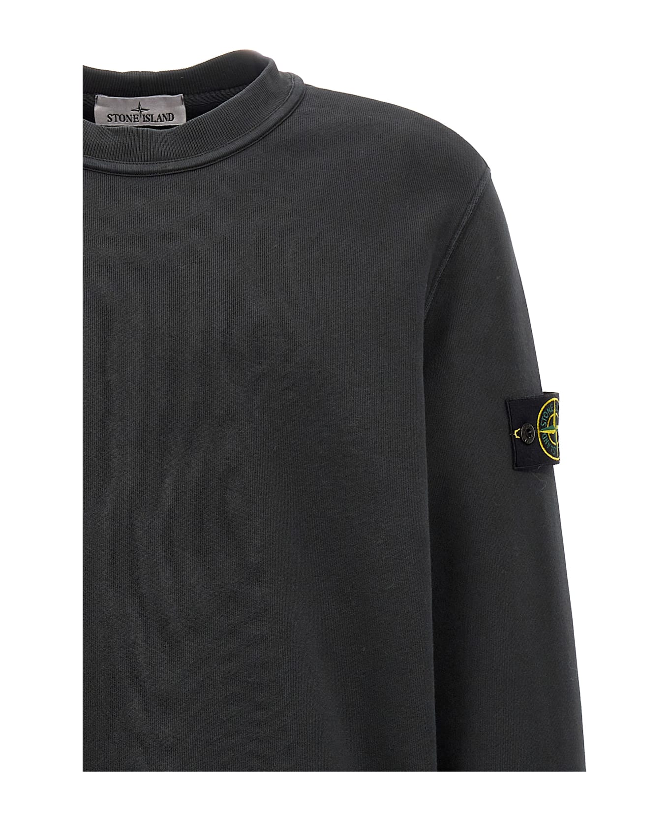 Stone Island Logo Badge Sweatshirt - Black