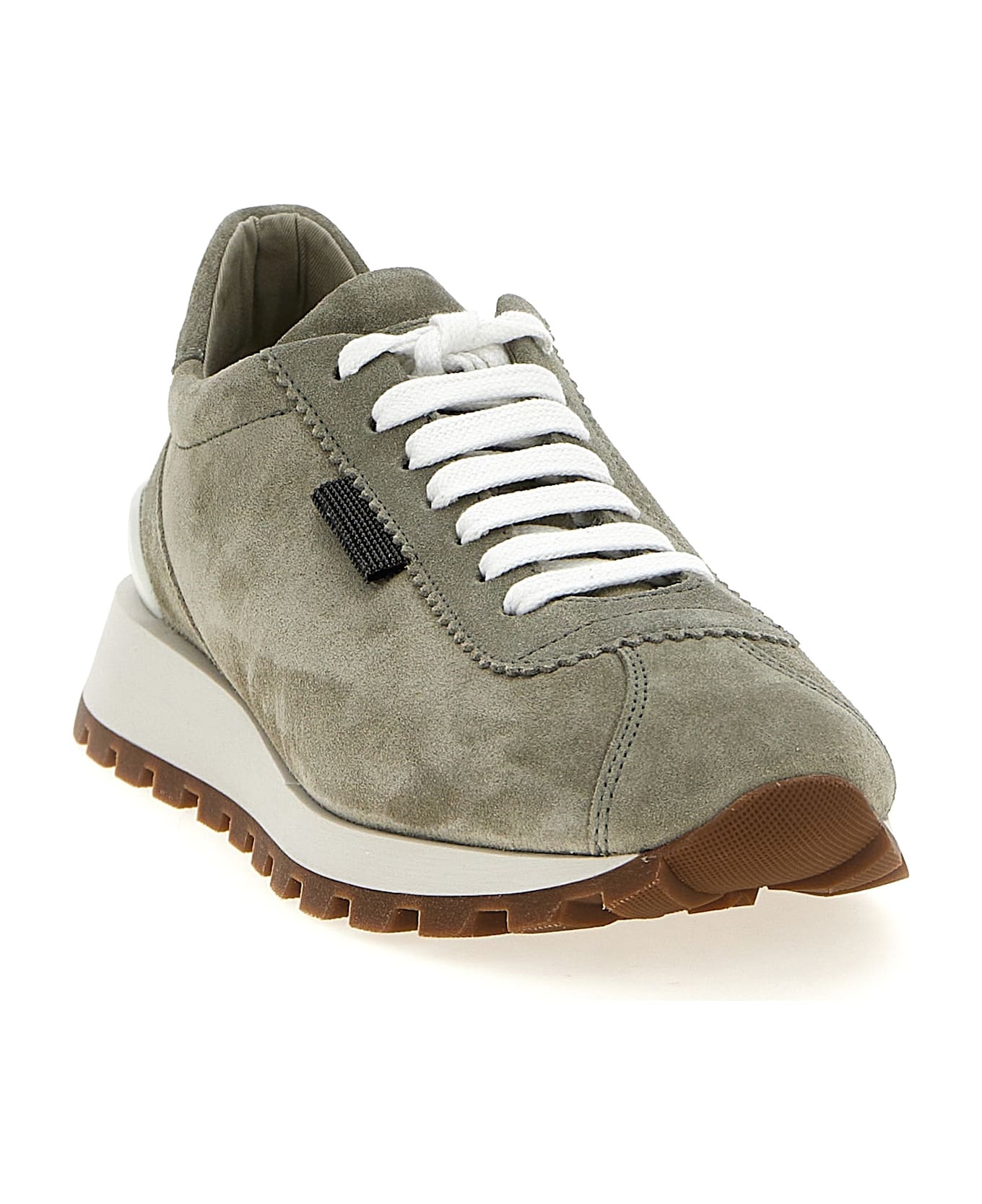 Brunello Cucinelli Shiny Tab Sneakers - Gray