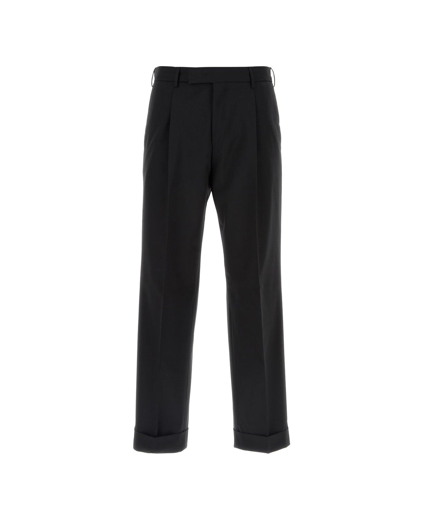PT01 High-waisted Tailored Trousers - BLACK