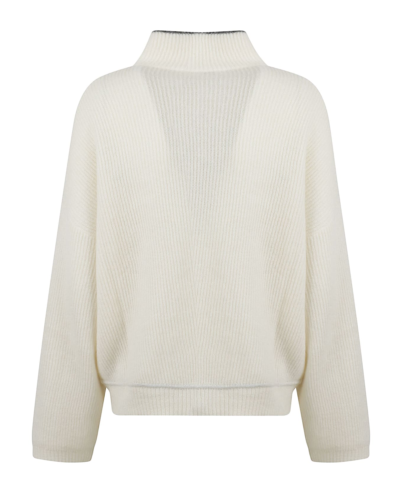 Brunello Cucinelli High Neck Ribbed Sweater - Panama