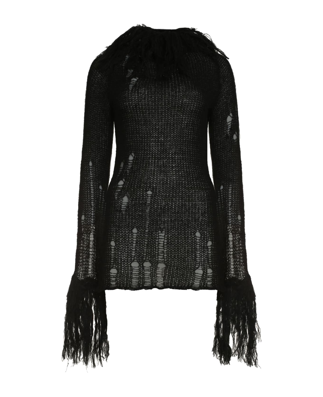 GCDS Openwork-knit Dress - Black