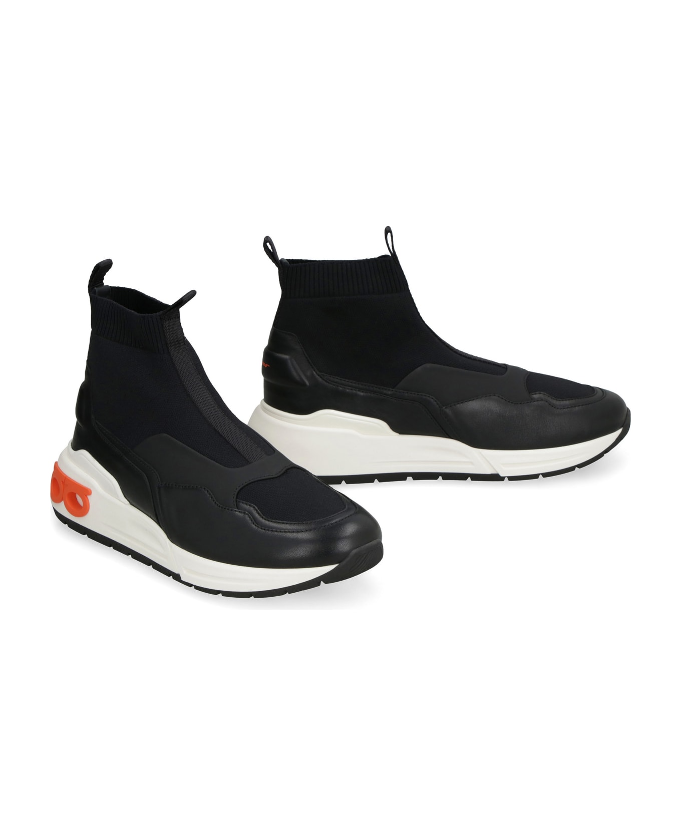 Ferragamo Knitted Sock-style Sneakers - black