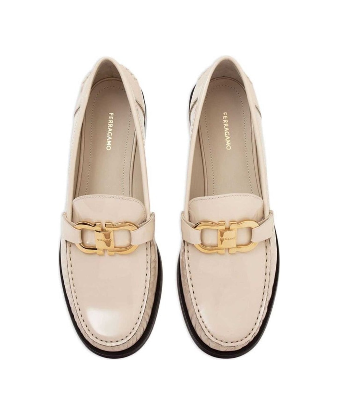 Ferragamo Maryan Leather Loafers - White