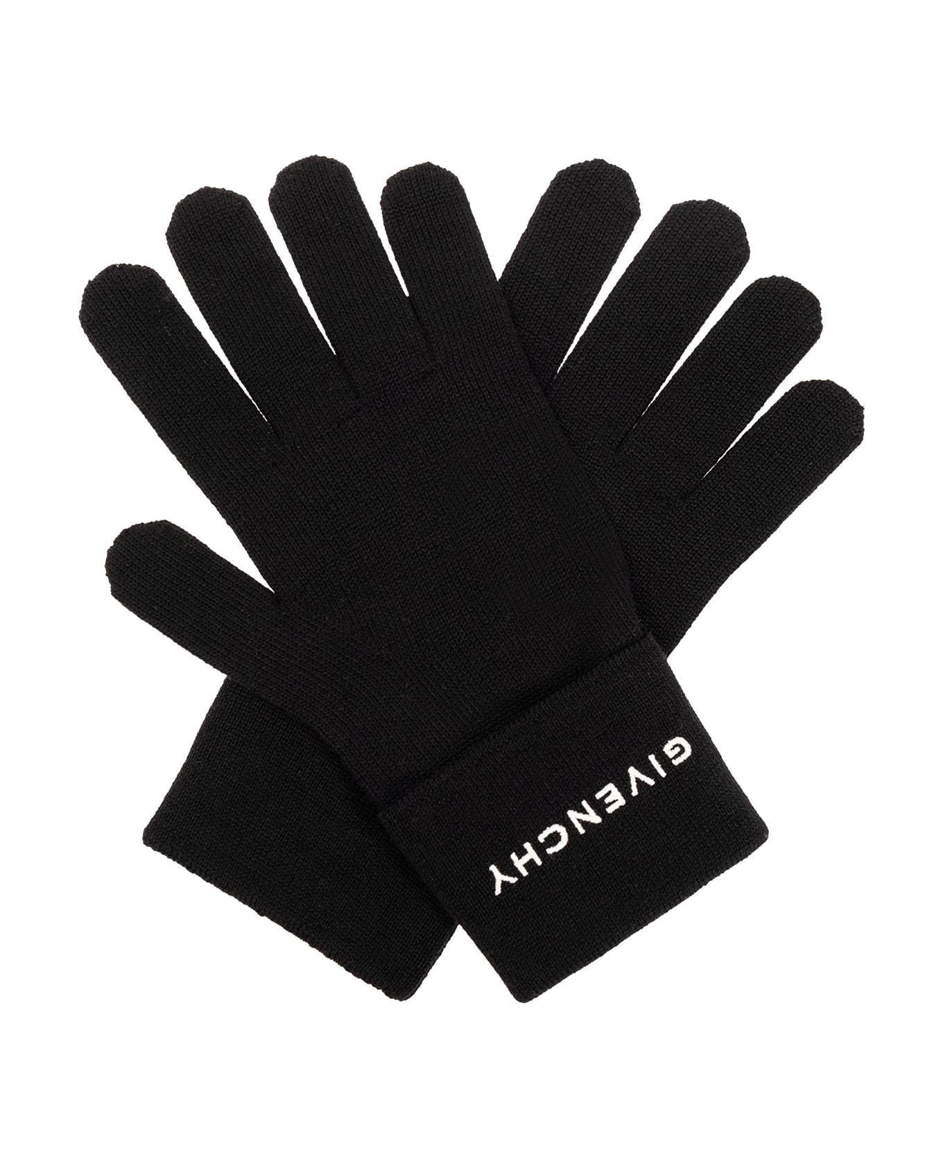 Givenchy Wool Gloves With Monogram - NERO 手袋