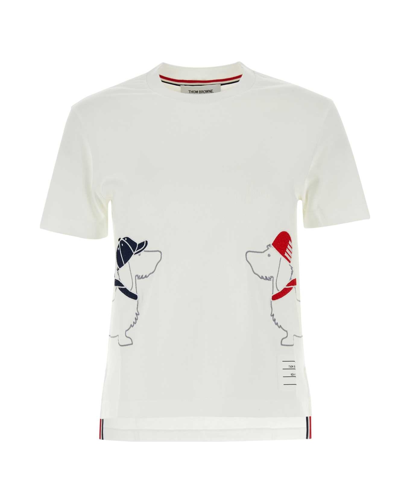 Thom Browne White Cotton T-shirt - White