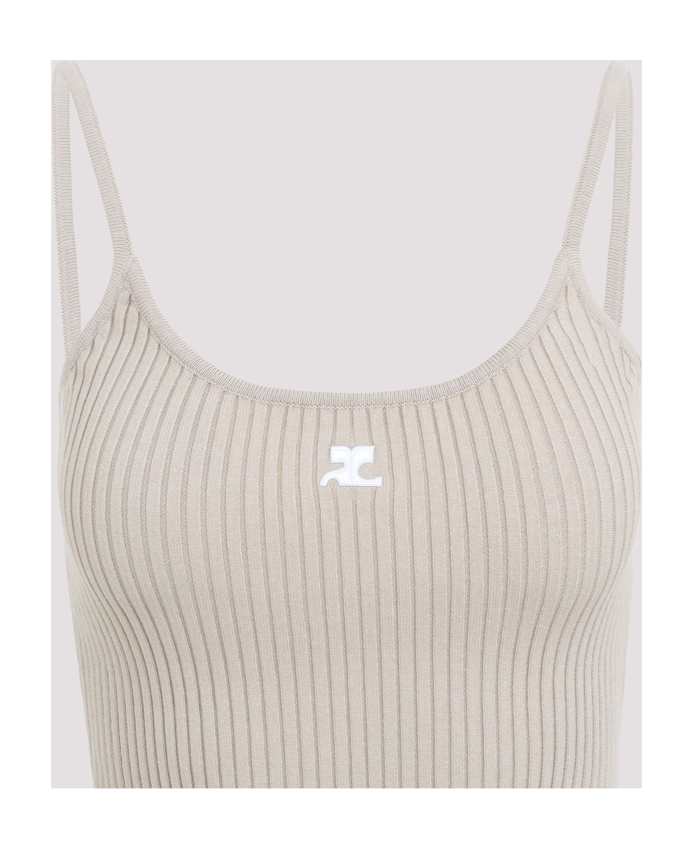 Courrèges Rib Knit Tank Top - Cappuccino