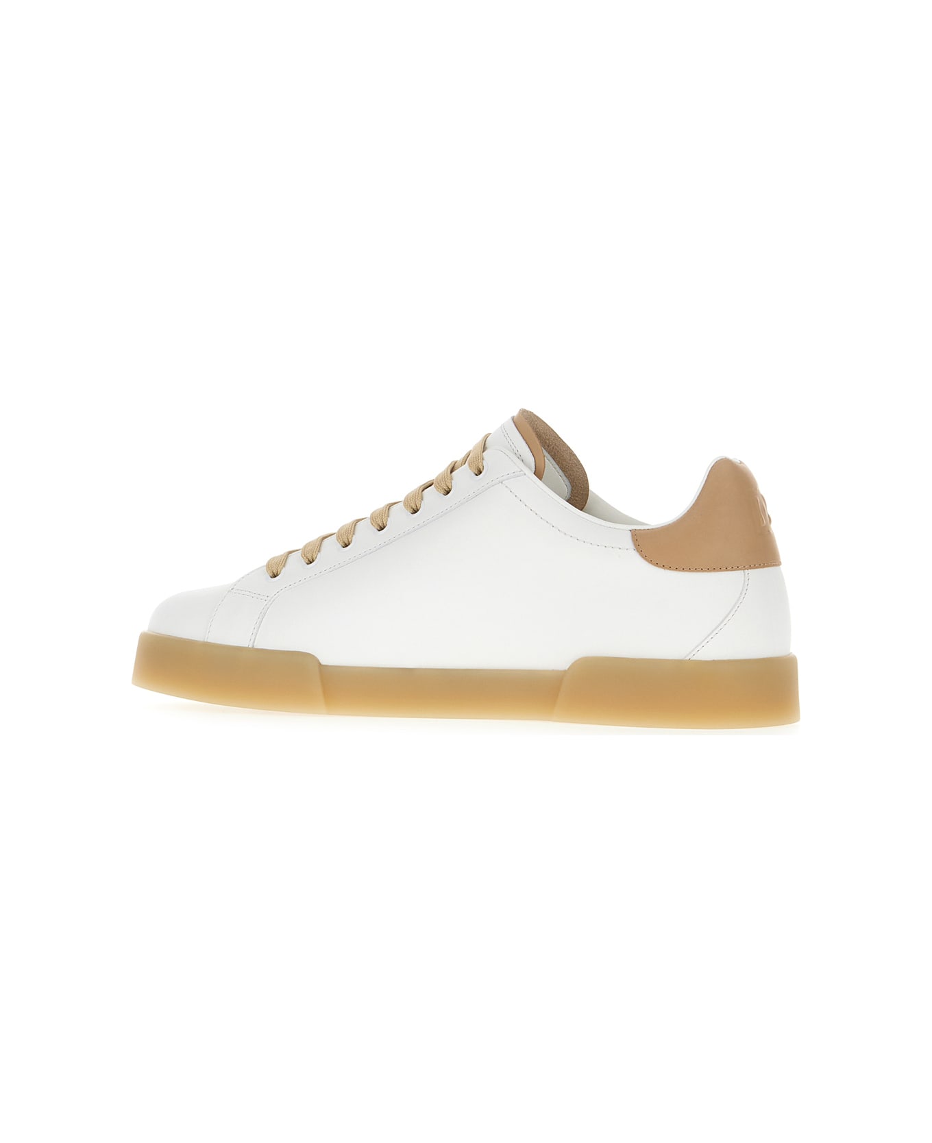 Dolce & Gabbana Two-tone Leather Portofino Sneakers - BIANCO CREMA