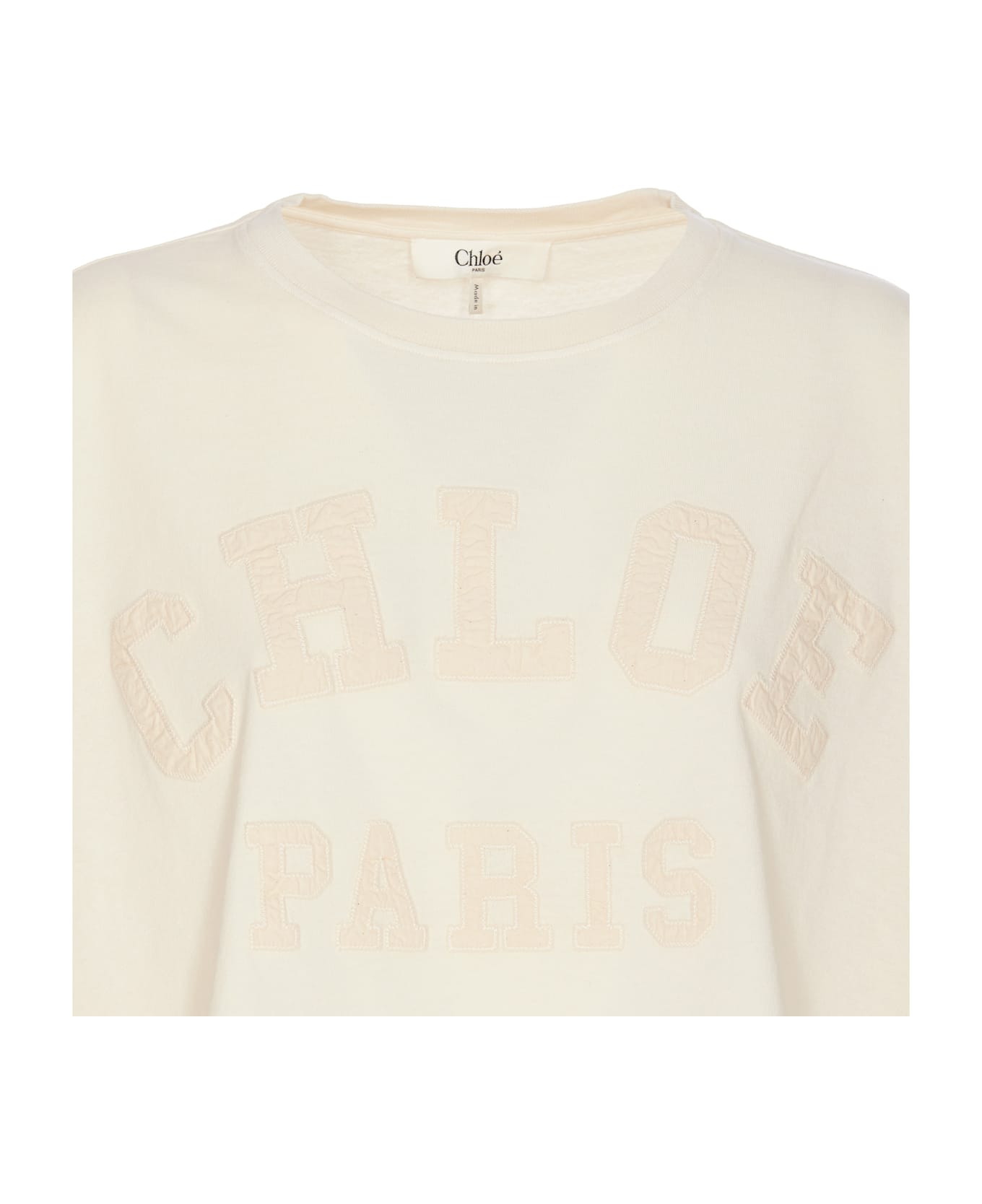 Chloé Logo Crop T-shirt - Cream
