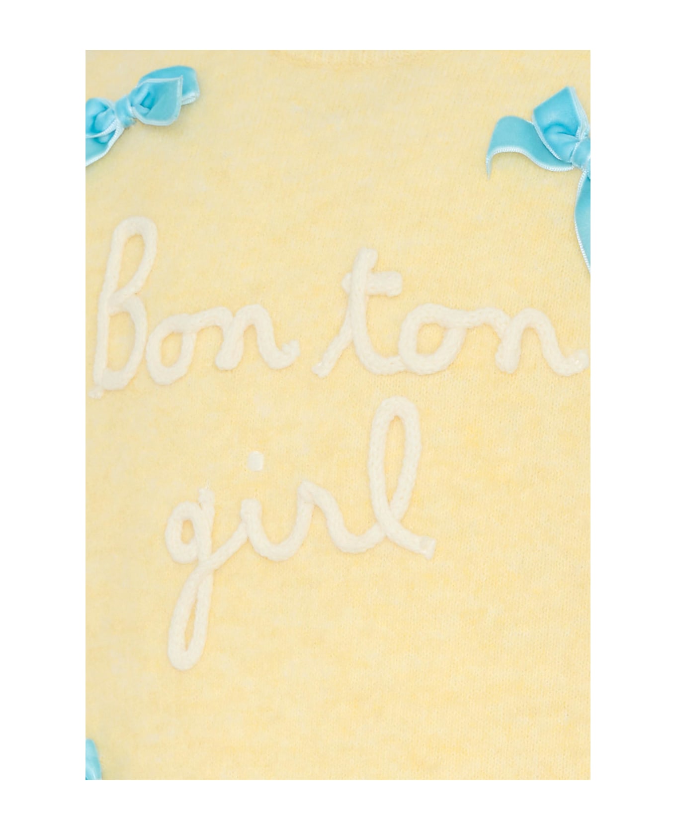 MC2 Saint Barth Yellow Sweater For Girl With Bows - Yellow