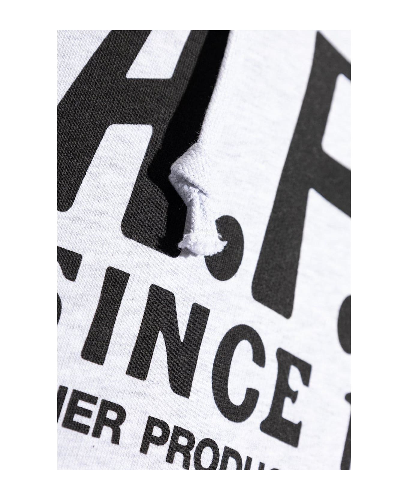 A.P.C. Logo Printed Drawstring Hoodie - Grigio