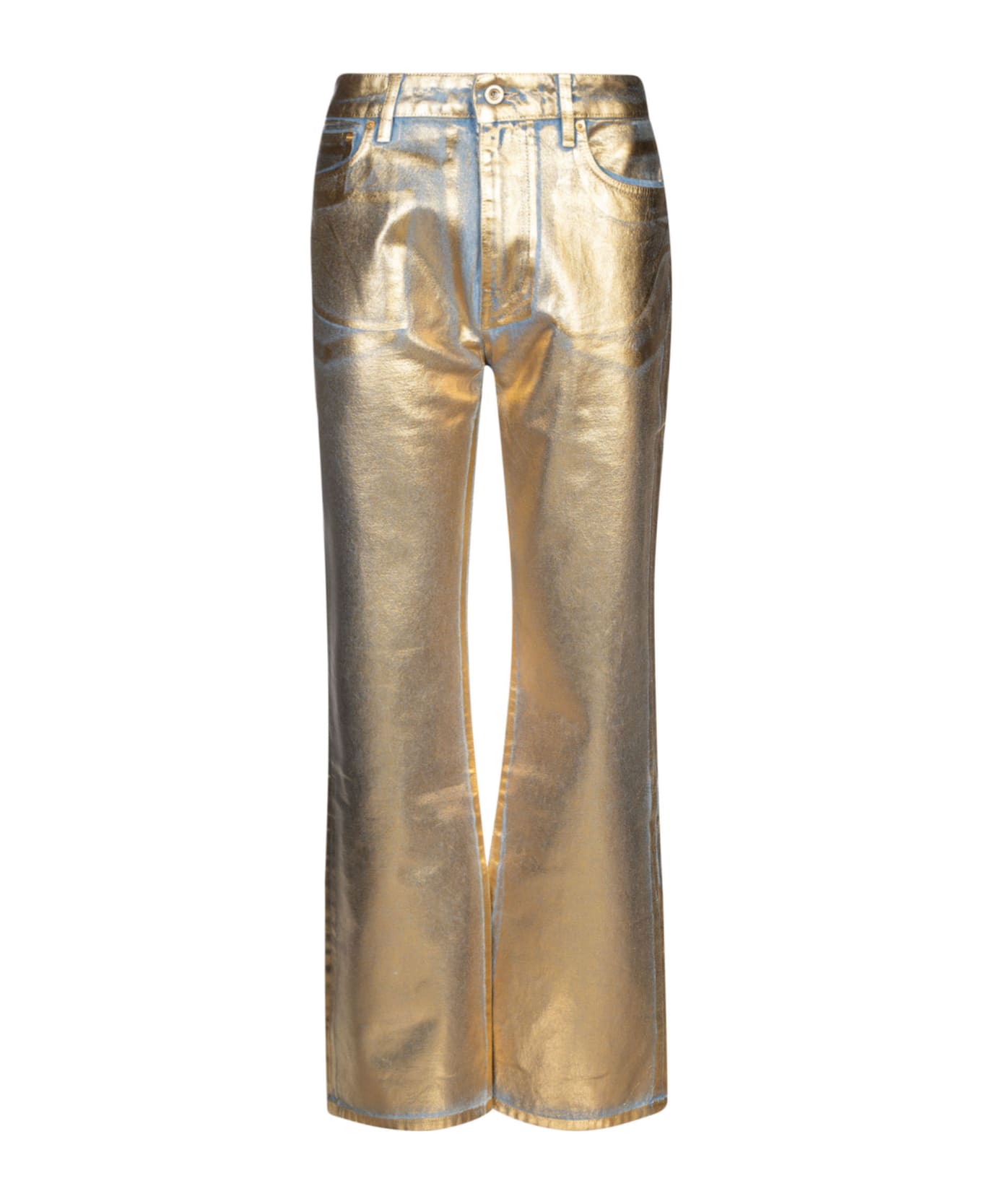 Paco Rabanne Metallic Denim Jeans - Dark Gold