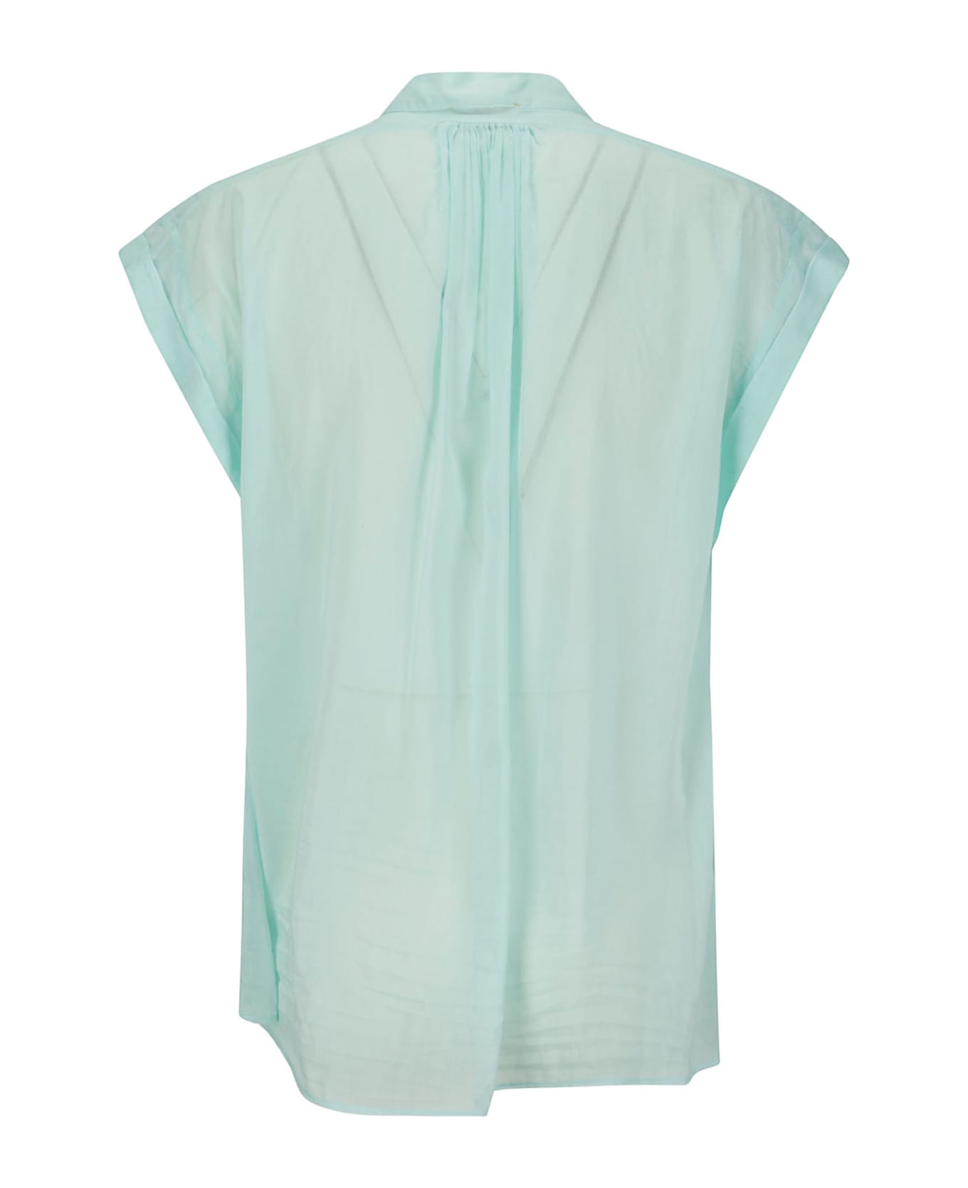 Forte_Forte Cotton Silk Voile Short Sleeves Top - AQUATIC