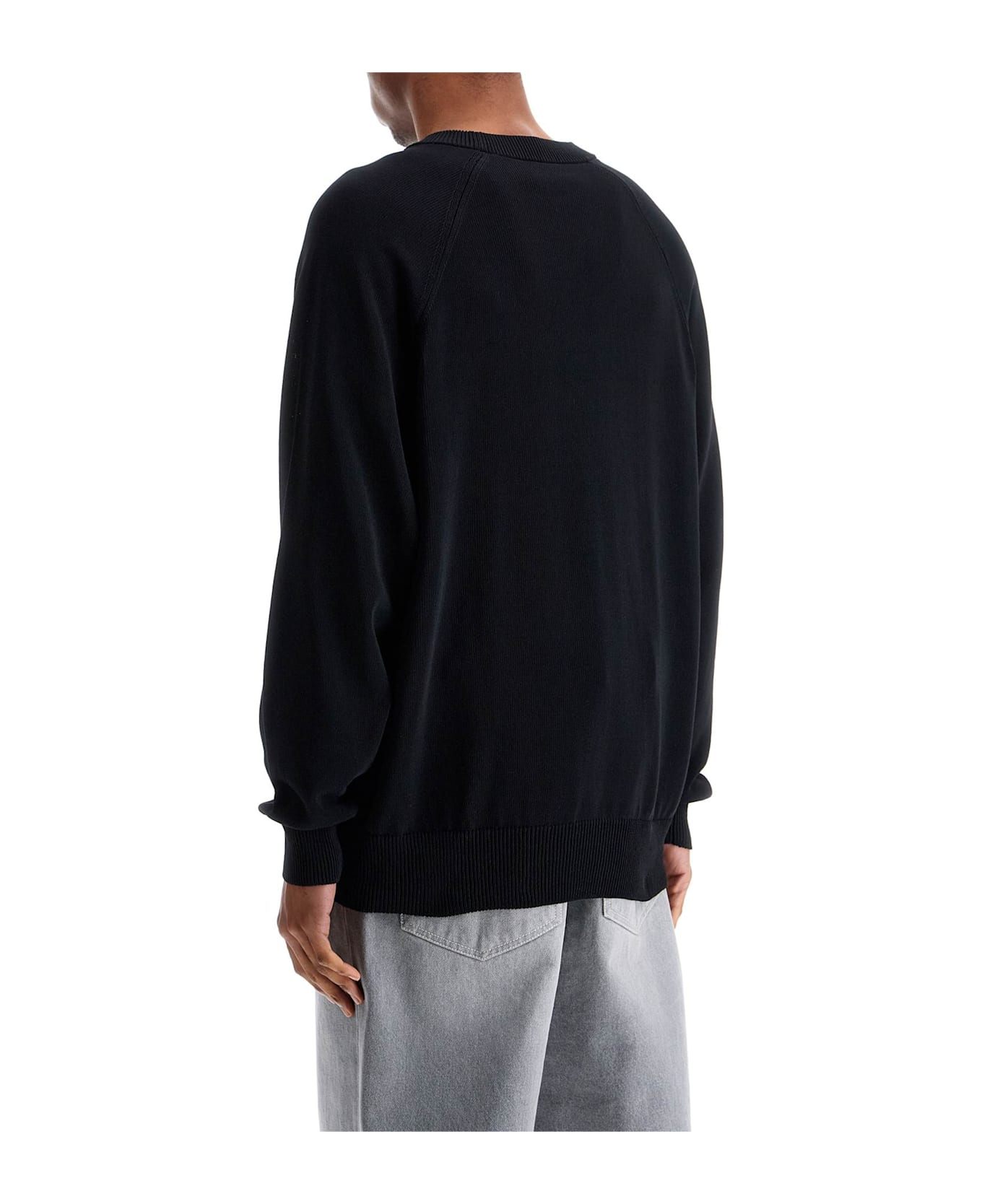 Y-3 Black Recycled Polyester Sweater With Embroidered Logo - BLACK (Black)