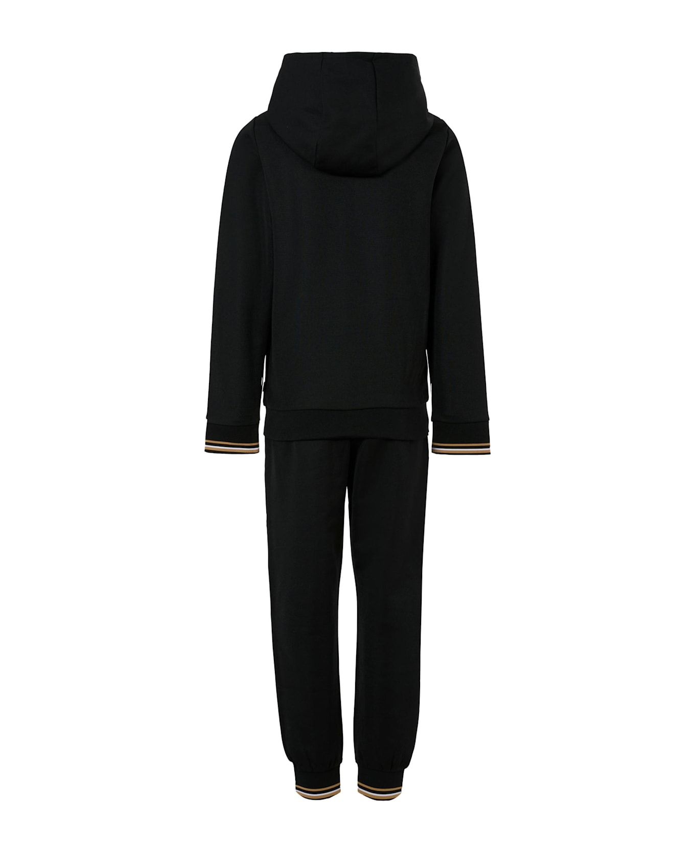 Hugo Boss Black Suit For Boy With White Logo - Black