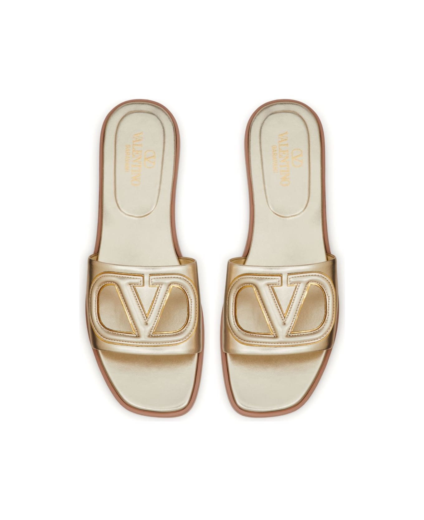 Valentino Garavani Vlogo Flat Sandals - Grey