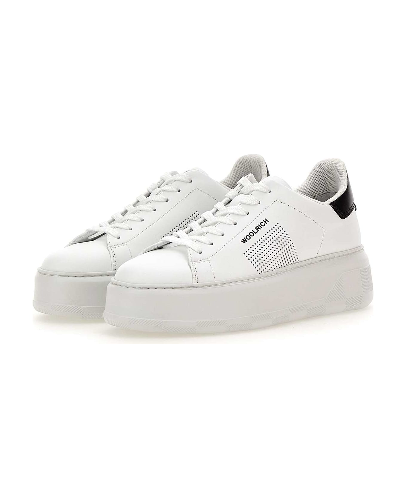 Woolrich "chunky Court" Leather Sneakers - WHITE