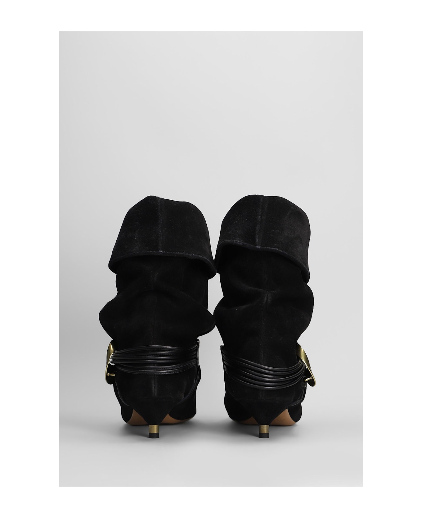 Isabel Marant Edrika Low Heels Ankle Boots In Black Suede - black