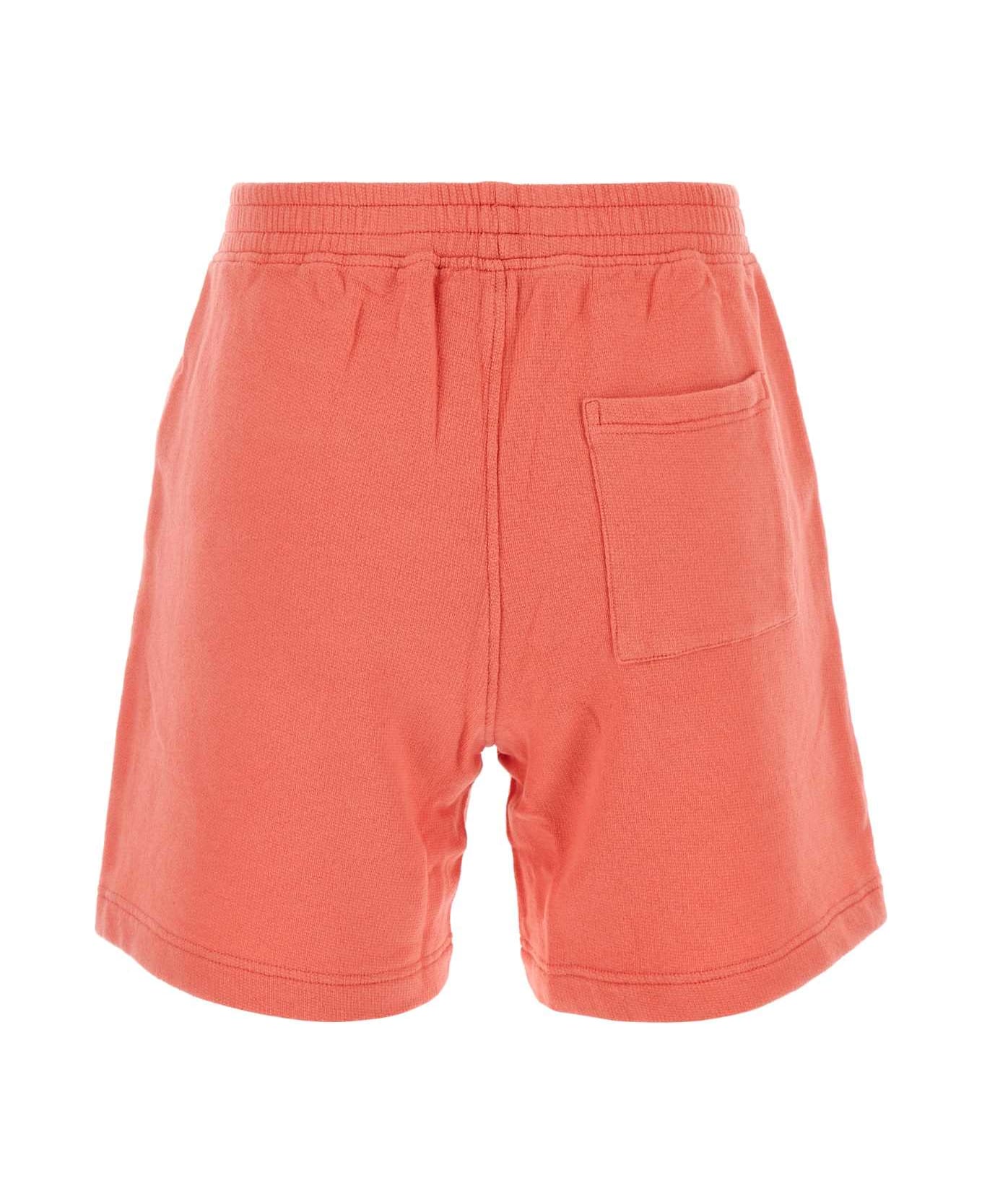 Sporty 
Rich Salmon Pink Stretch Cotton Shorts - COTTONCANDY