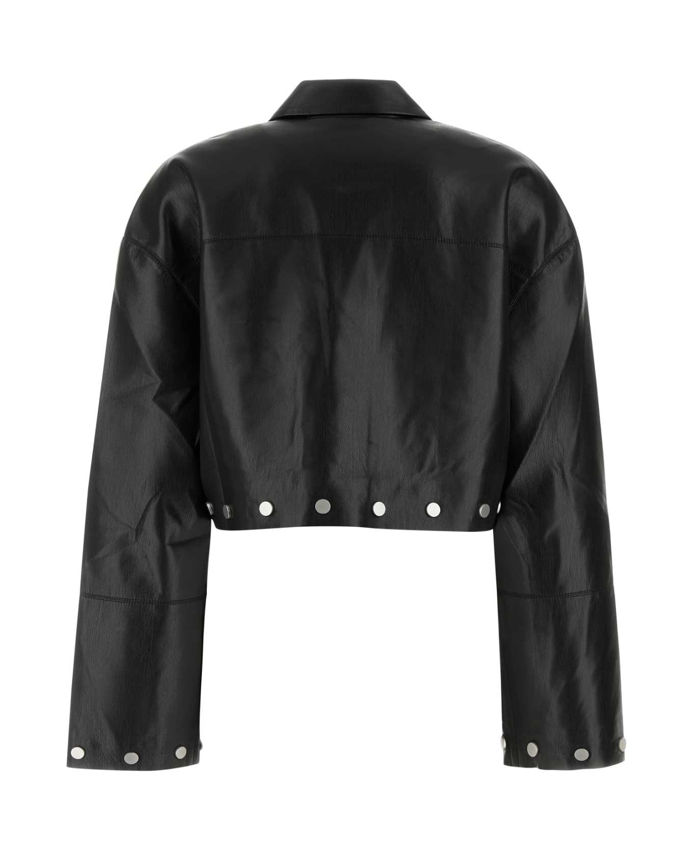 Nanushka Black Synthetic Leather Kassie Shirt - BLACK