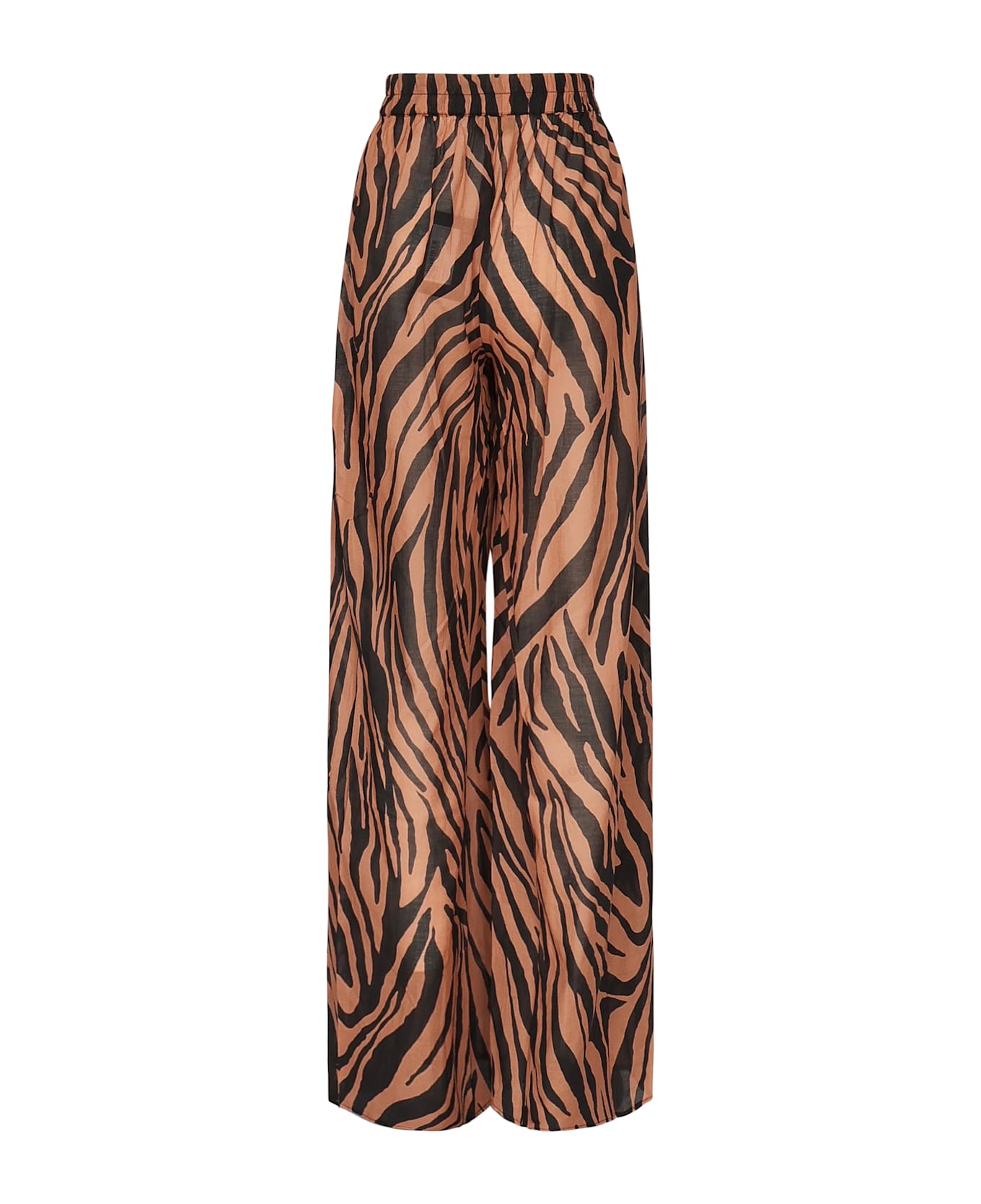 The Andamane Wiley Wide Leg Zebra Print Pants - ZEBRA BROWN