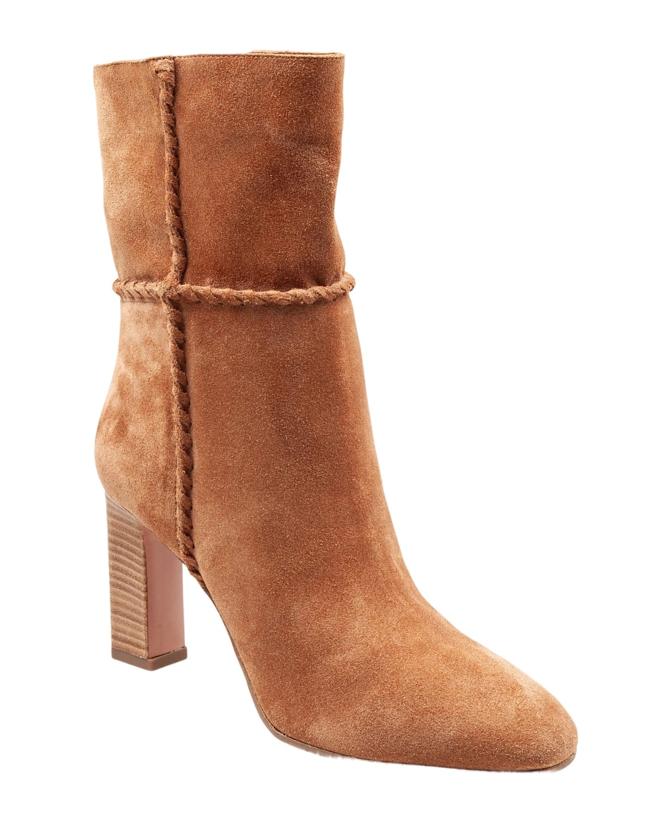 Aquazzura Indy 85 Suede Ankle Boot In Camel - Camel ブーツ