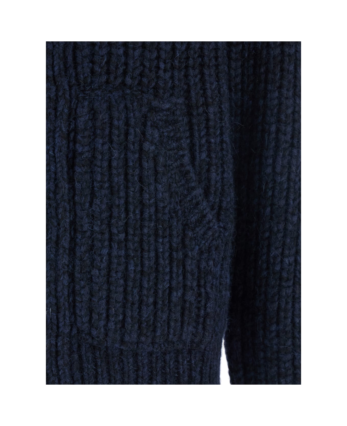 Roberto Collina Blue Jacket With High Neck And Front Zip Closure In Wool And Cashmere Blend Man - Blu