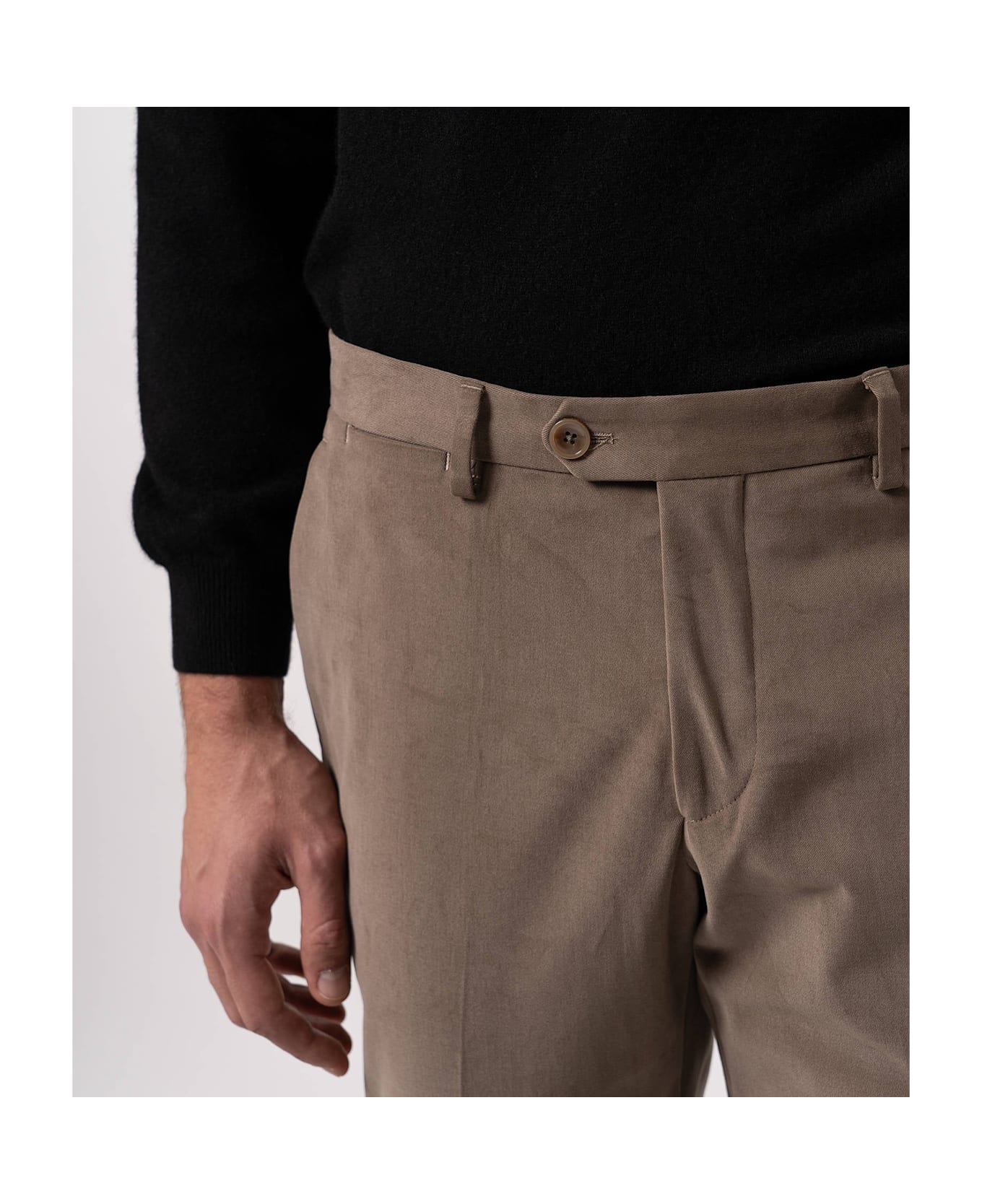 Larusmiani Velvet Trousers Howard Pants - Beige